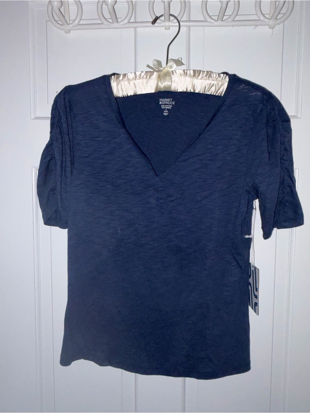 Market & Spruce Navy V-Neck Short Sleeve Tee NWT